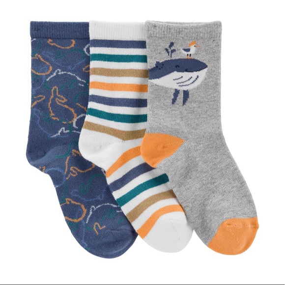 Carter's Other - 💕HP 11/6💕NWT! Carter’s 3 pack whale socks - shoe size 10-13